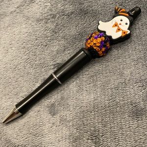 Cute Halloween Ghost Orange/Purple Sparkle Pen Writing Stationary Gift